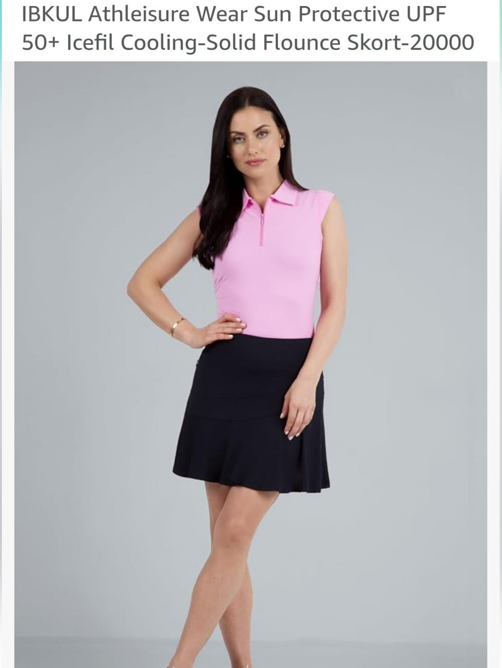 IBKUL Black Flounce Skort - Women's Athletic Skirt - Picture 5 of 13